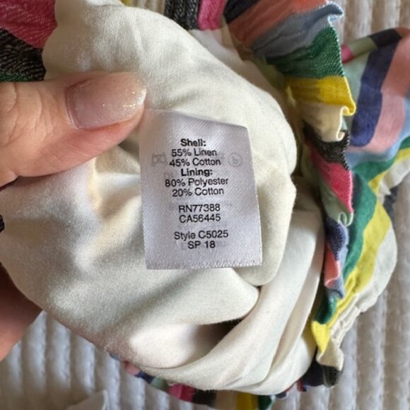 J.Crew Pull-on Linen Skirt In Rainbow Stripe - Picture 4 of 7